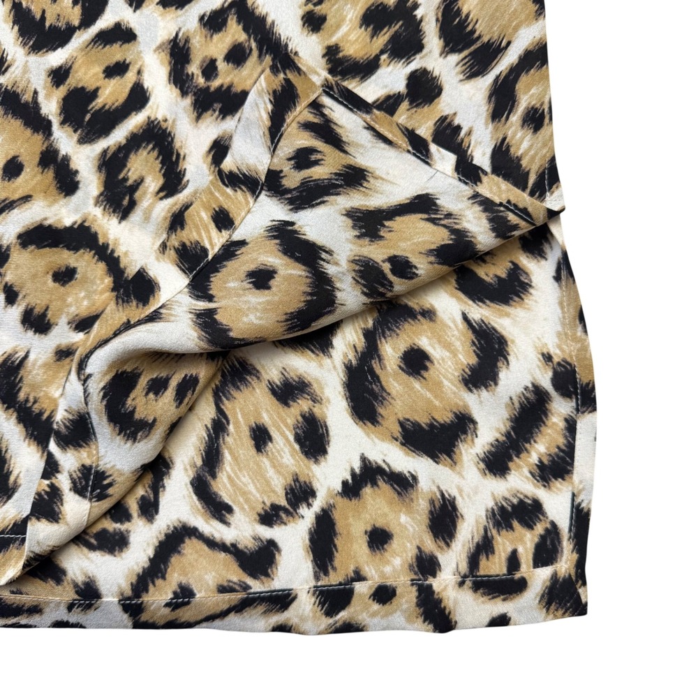 Equipment Femme 100% Silk Tunic Top Small Leopard Print Long Sleeve Blouse - Picture 7 of 8
